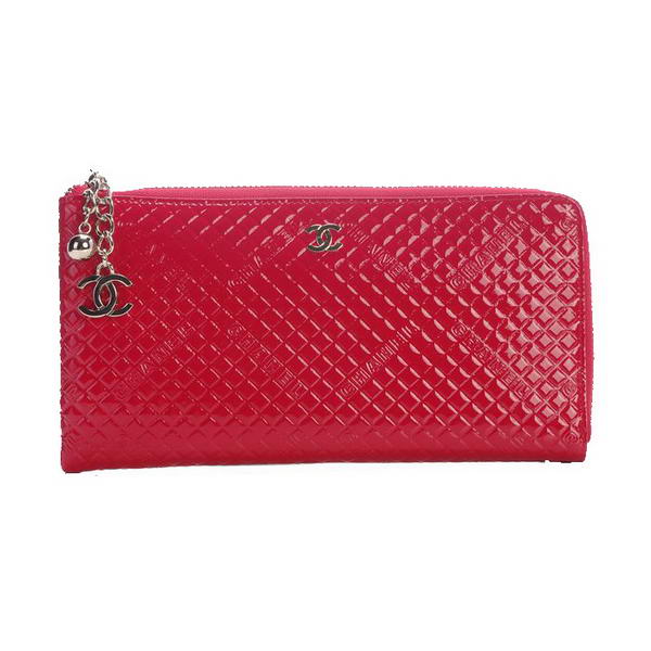 Replica Chanel A40319 Red Patent Leather Zippy Wallet